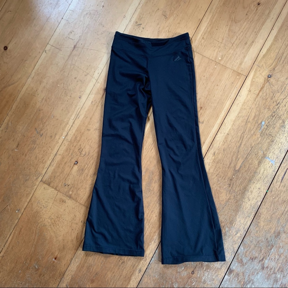 Vintage Y2k Adidas Yoga Pants Black Flare Leggings Sz… Gem